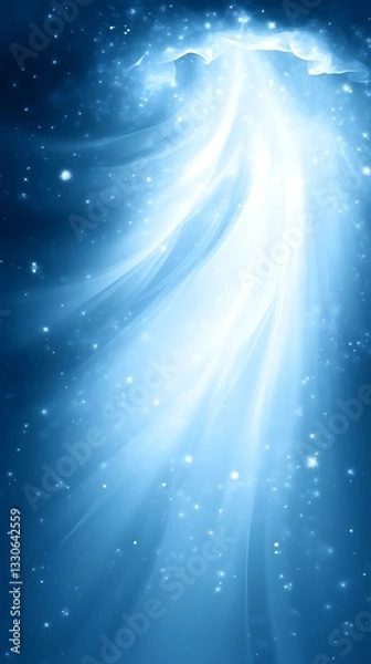 Fototapeta A celestial beam of light shining through the darkness gracefully