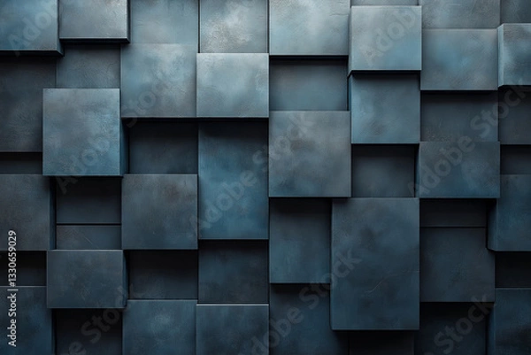 Fototapeta Abstract geometric shapes interlocking and overlapping in various shades of gray and black, offering a sleek, modern look.