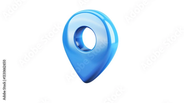 Fototapeta Blue location pin showing accurate global positioning on transparent background