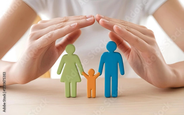 Obraz Family insurance policy protecting loved ones with affordable life and health coverage options available today