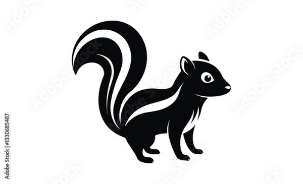 Fototapeta Skunk silhouette vector, silhouette of a skunk animal, vector illustration  