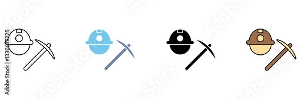 Obraz miner concept line icon. Simple element illustration.