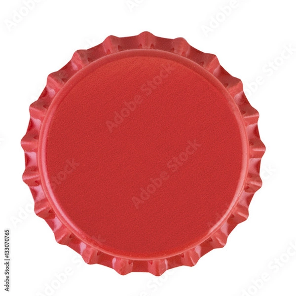 Obraz Red bottle top isolated against white