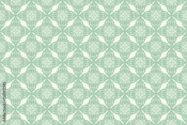 Fototapeta Damask seamless pattern vector background. baroque style pattern. floral element. Graphic ornate pattern for wallpaper, fabric, packaging, wrapping. Damask flower ornament.