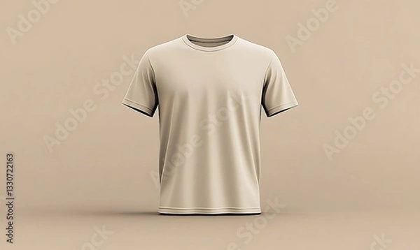 Obraz Cream Colored T-Shirt Mockup On Neutral Background