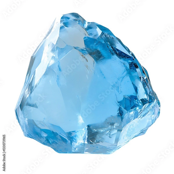 Fototapeta A Beautifully Cut Aquamarine Gemstone Sparkling Isolated on Transparent Background