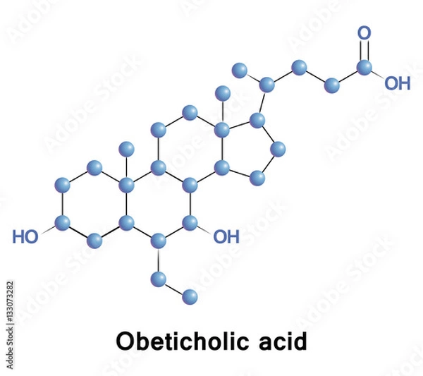 Fototapeta Obeticholic acid, INT-747, is a semi-synthetic bile acid analogue. It is undergoing development as a pharmaceutical agent for liver diseases and related disorders.