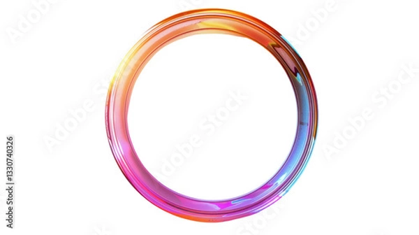 Obraz Colorful gradient circle forming a round frame on transparent background