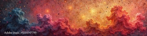 Fototapeta Craquelure effect, muted colors, visible weave, antique feel, canvas background, graphic