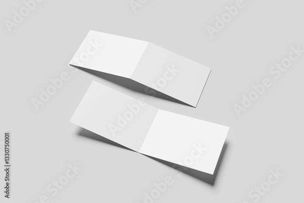 Obraz Blank A4 landscape bi-fold brochure for mockup - 3D illustration