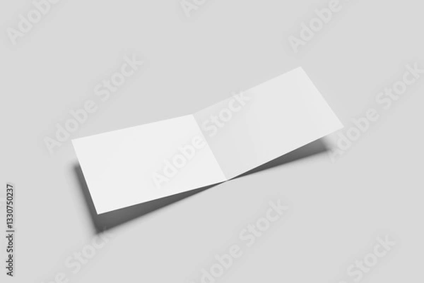 Obraz Blank A4 landscape bi-fold brochure for mockup - 3D illustration