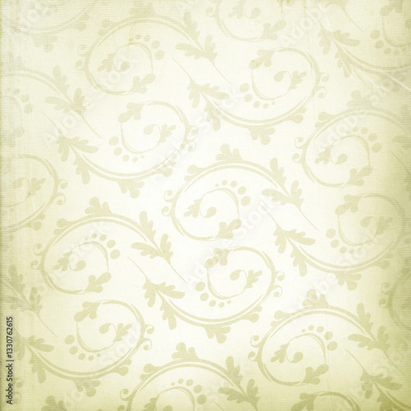 Fototapeta Leaf floral ornamental paper, seamless patterned fabric