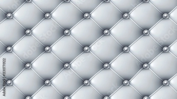 Fototapeta Elegant White Upholstery with Silver Buttons