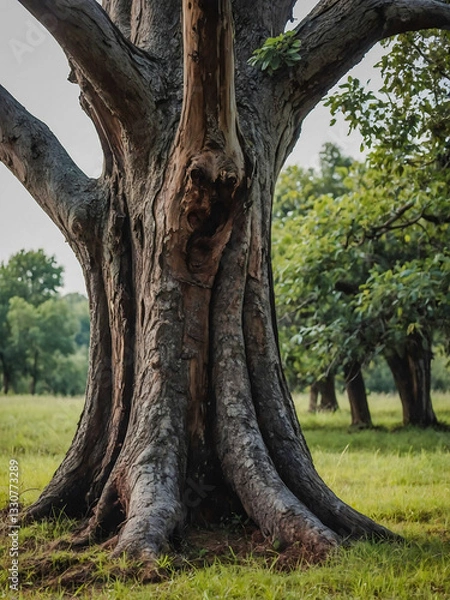Fototapeta Very old tree with a thick trunk.