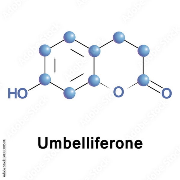 Fototapeta umbelliferone is a widespread natural product of the coumarin family, an ultraviolet fluorescence absorber