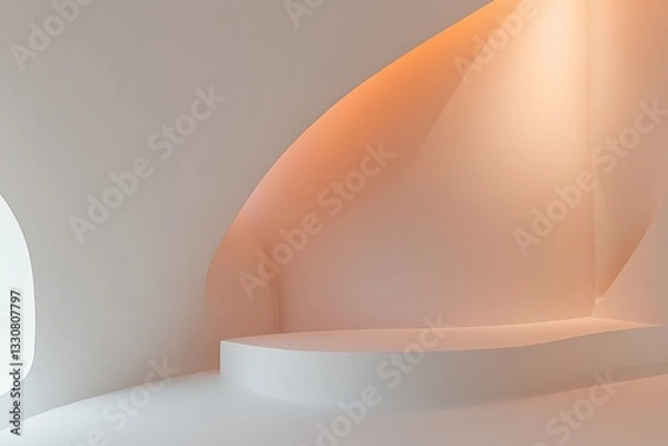 Fototapeta elegant abstract design with white background and soft curves
