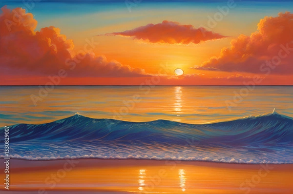 Fototapeta 海の日没