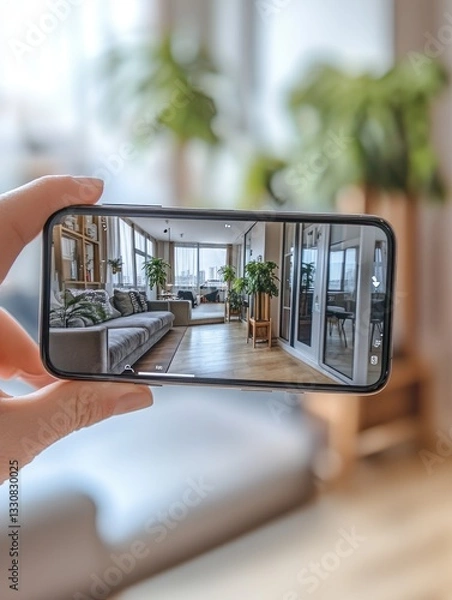 Obraz Modern Apartment Virtual Tour on Phone.