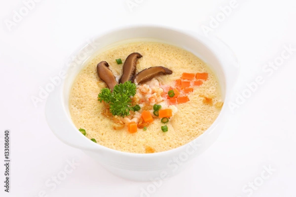 Obraz Steamed Egg with shrimp.