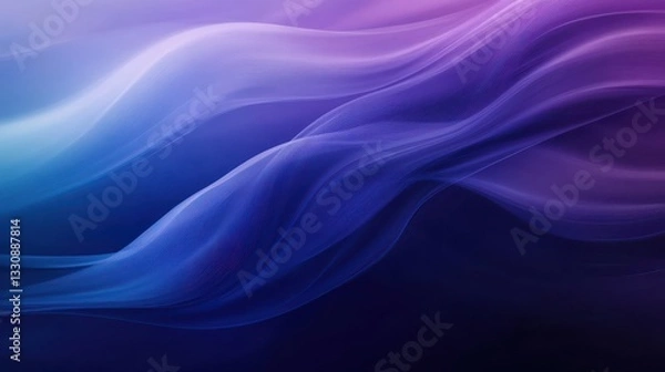 Fototapeta Fluid Abstract Background with Elegant Waves and Gradients in Shades of Purple and Blue for Creative and Artistic Visual Projects