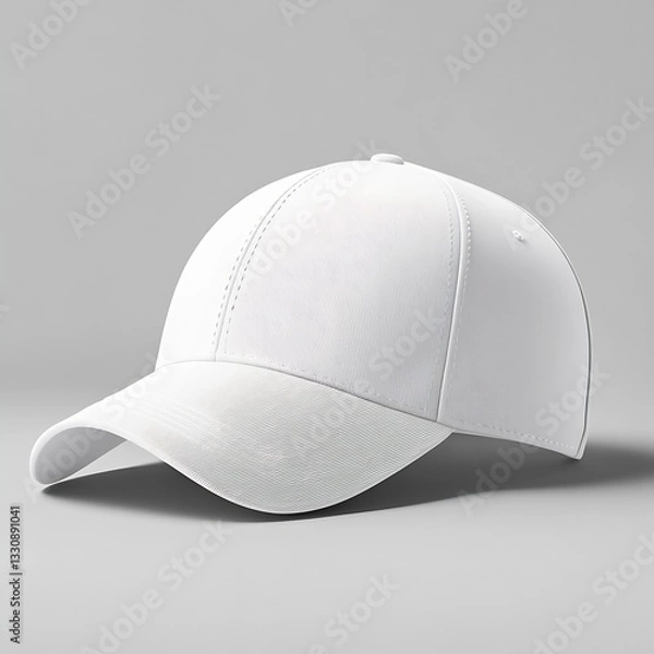Fototapeta Dynamic side perspective of a white cap highlighting its stylish curves and premium fabric for modern fashion and lifestyle branding : Generative AI