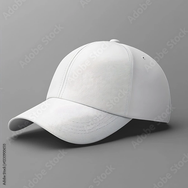 Fototapeta Elegant white cap angled to showcase its smooth finish and modern sporty appeal : Generative AI