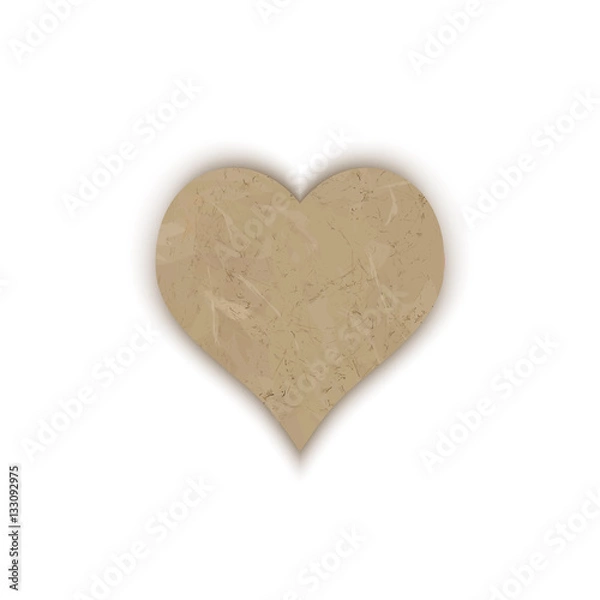 Fototapeta бумажное сердце на белом фоне, векторная иллюстрация