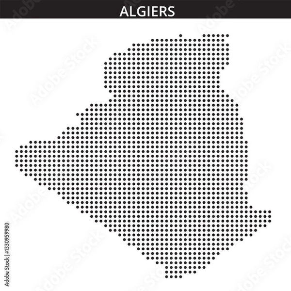 Fototapeta Algiers map in dots