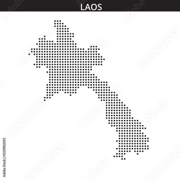 Fototapeta Laos map in dots