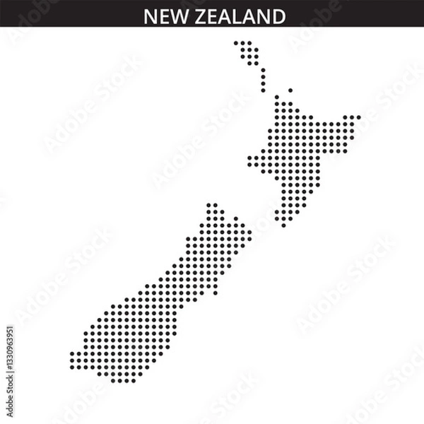 Fototapeta New Zealand map in dots