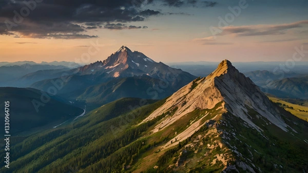 Obraz sunset in the mountains