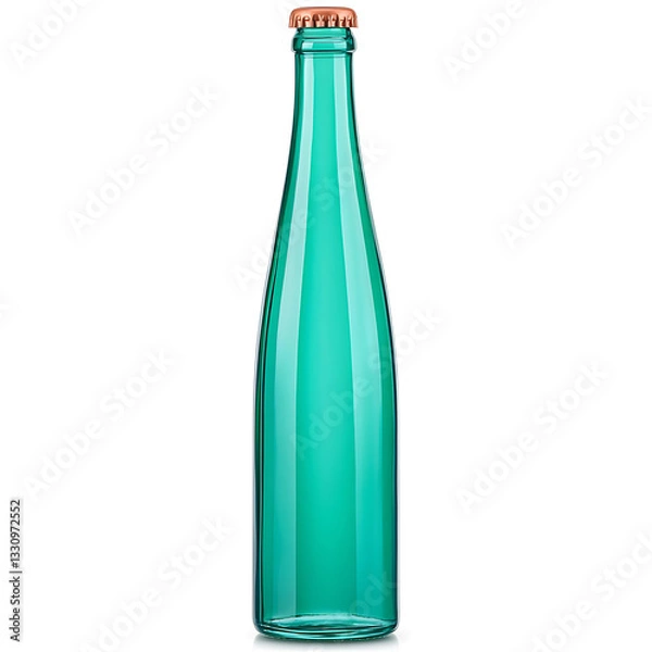 Fototapeta Refreshing glass bottle kitchen table product photography clean background top view beverage concept