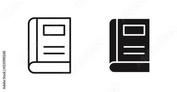 Fototapeta Book icon outlined icon vector collection.