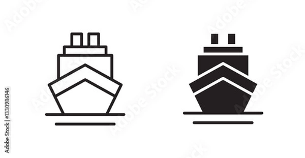 Fototapeta Ship icon outlined icon vector collection.