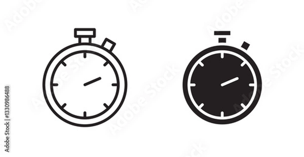 Fototapeta Stopwatch icon outlined icon vector collection.