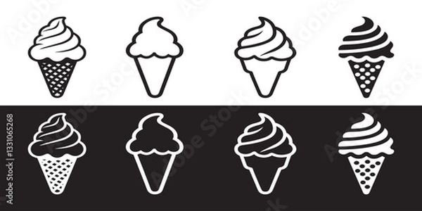 Fototapeta ice cream icon set vector
