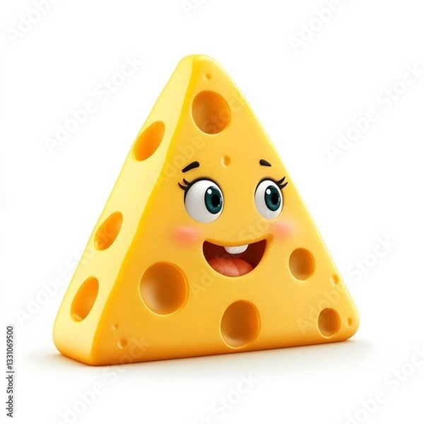 Obraz Cute cheese characters, on a white background