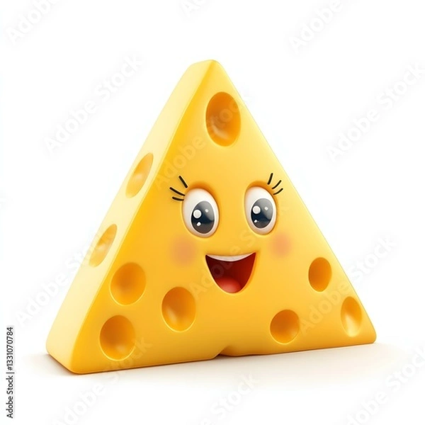 Obraz Cute cheese characters, on a white background