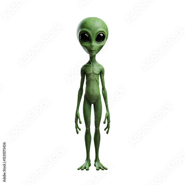 Fototapeta Green alien on transparent background PNG Generative AI