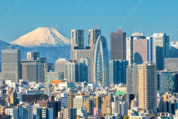 Fototapeta Panoramę Tokio i góry fuji