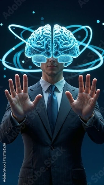 Fototapeta businessman hand holding cloud computing concept