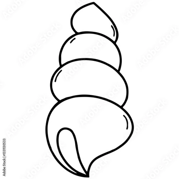 Obraz Shell cartoon coloring 