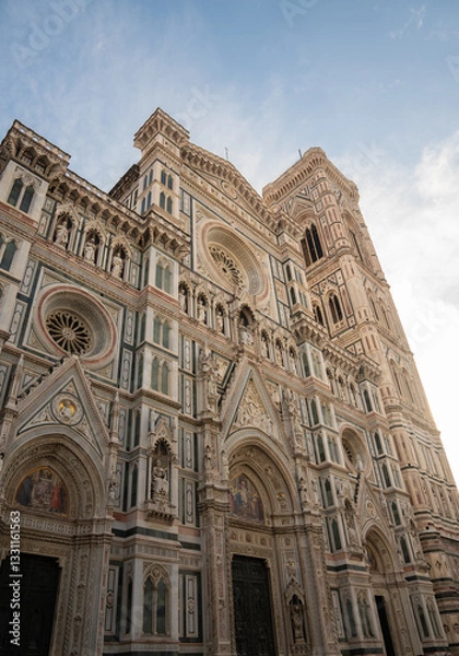 Obraz The Florence Cathedral, or Duomo di Firenze, with its intricate marble facade and bell tower.