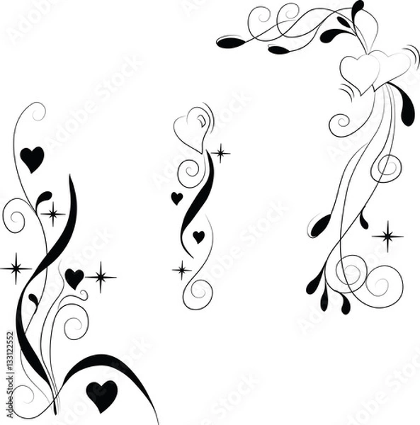 Obraz Set calligraphy heart