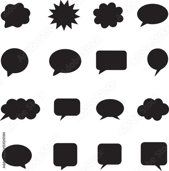 Obraz Minimalist empty speech bubbles set 