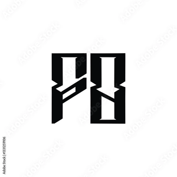 Fototapeta FQ monogram logo design letter text name symbol monochrome logotype alphabet character simple logo