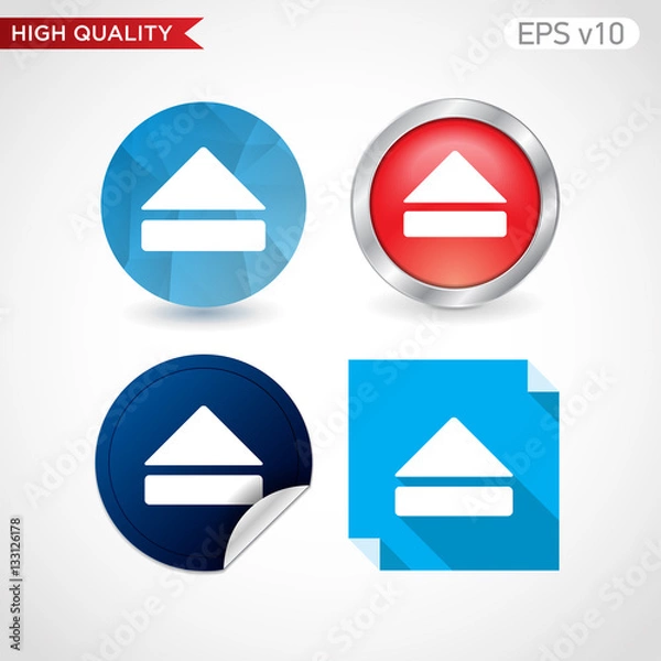 Fototapeta colored icon or button of eject symbol with background
