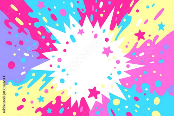 Fototapeta ポップでカラフルな爆発エフェクト背景