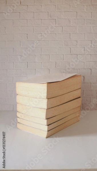 Obraz pile of books on the table