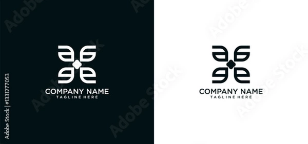 Obraz Premium monogram letter E initials logo. Universal symbol icon vector design